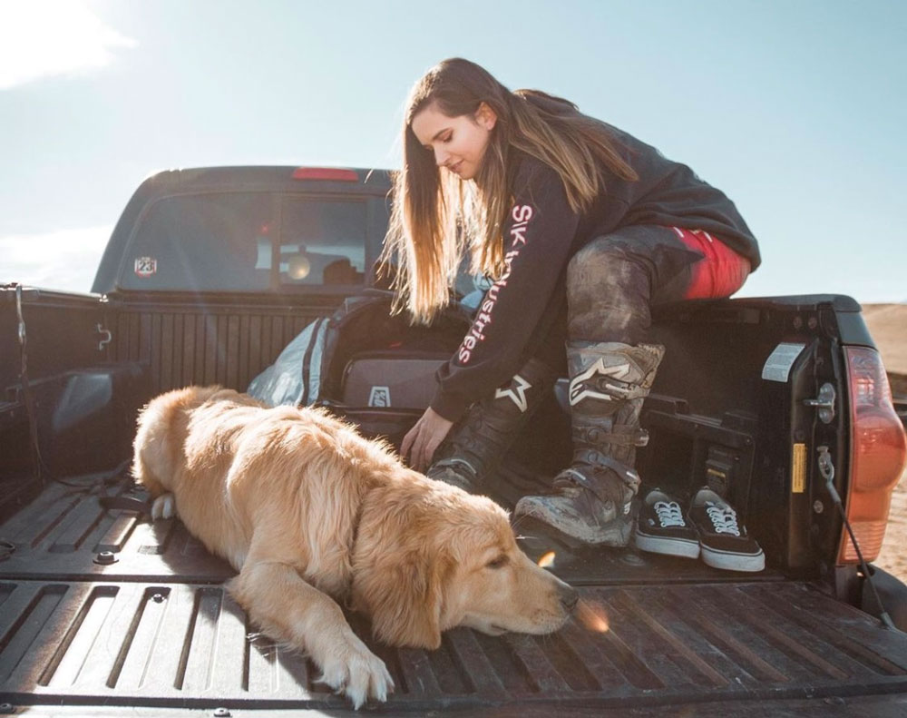 Kiana is the world’s first female adaptive motocross racer, professional snowboarder, and an Evolution Dog Wash sponsored athlete.
