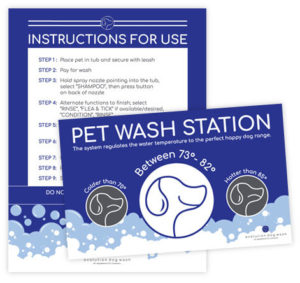 Evolution Dog Wash Temperature and Instruction Poster