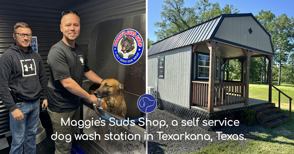 Maggie's Suds Shop, a self service dog wash station in Texarkana, Texas. 